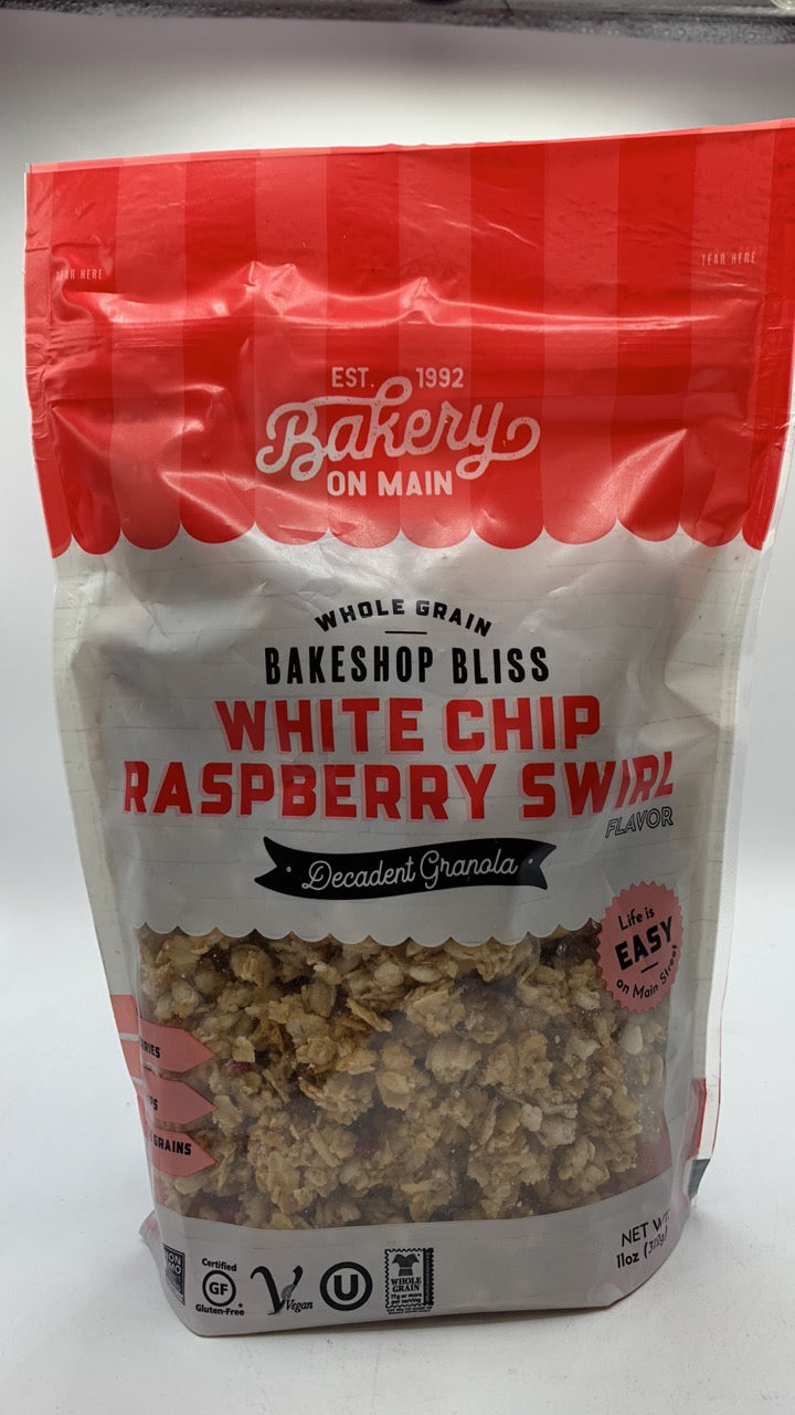 White Chip Rasberry Swirl Granola
