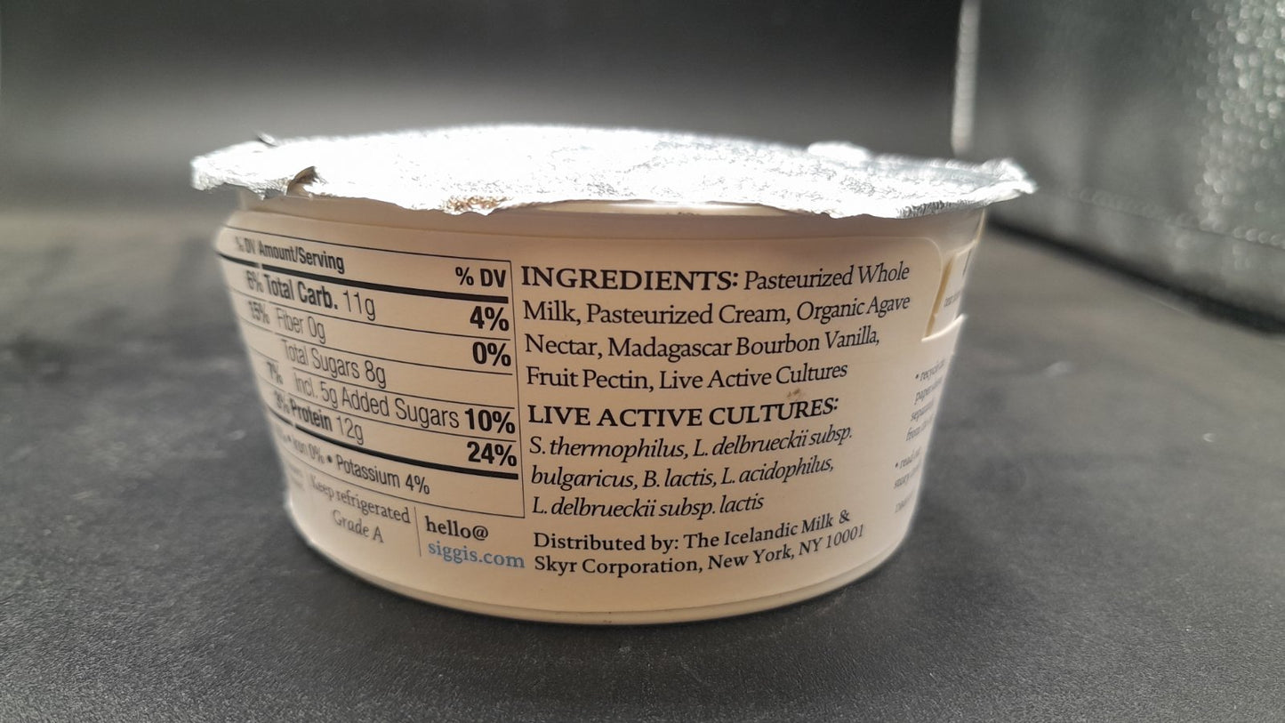Siggis Vanilla Yogurt 4% Milkfat