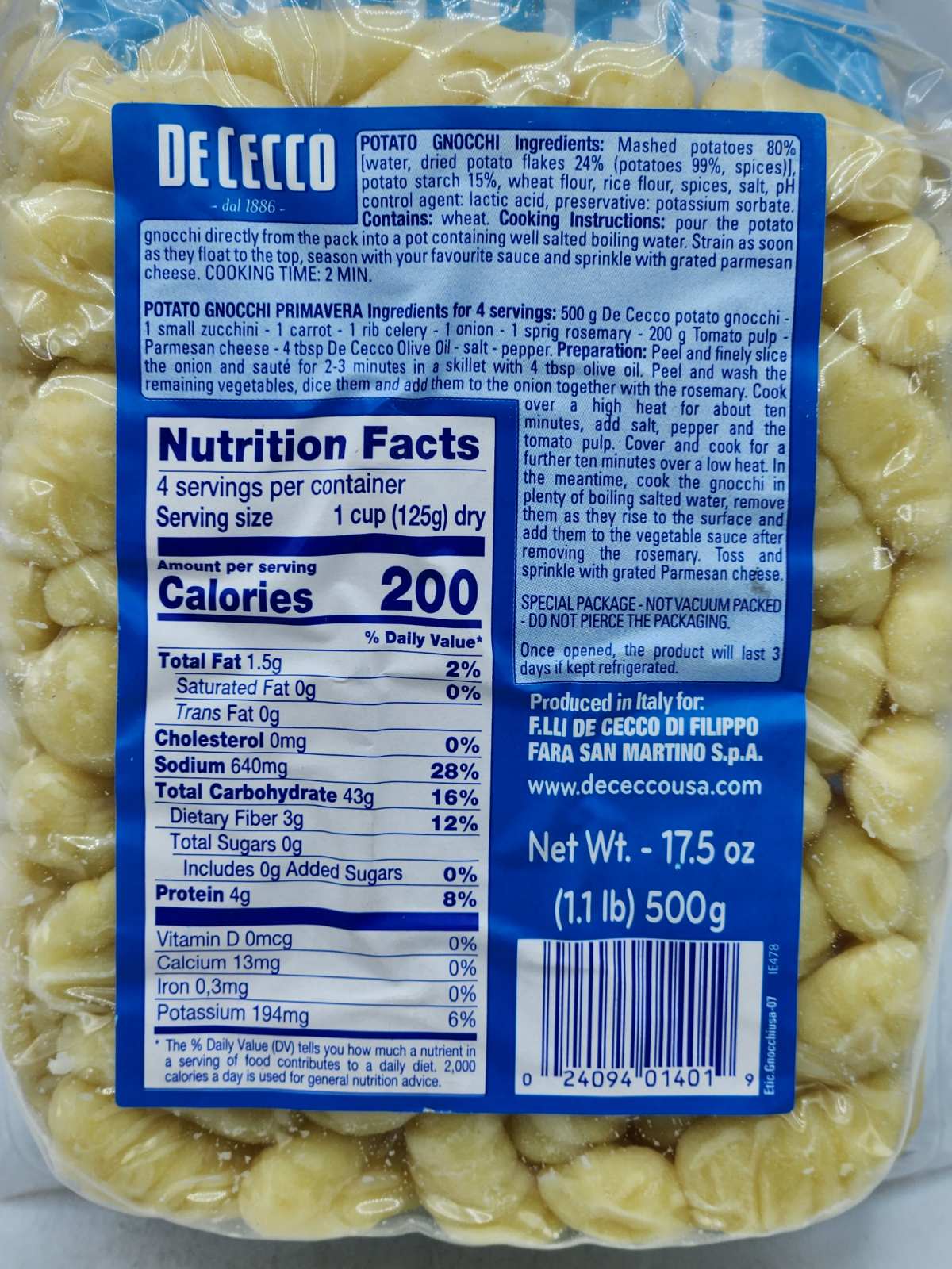 Potato Gnocchi No.#401
