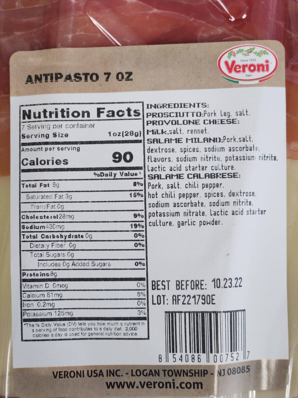 Antipasto Italiano Pork Meats & Cheese