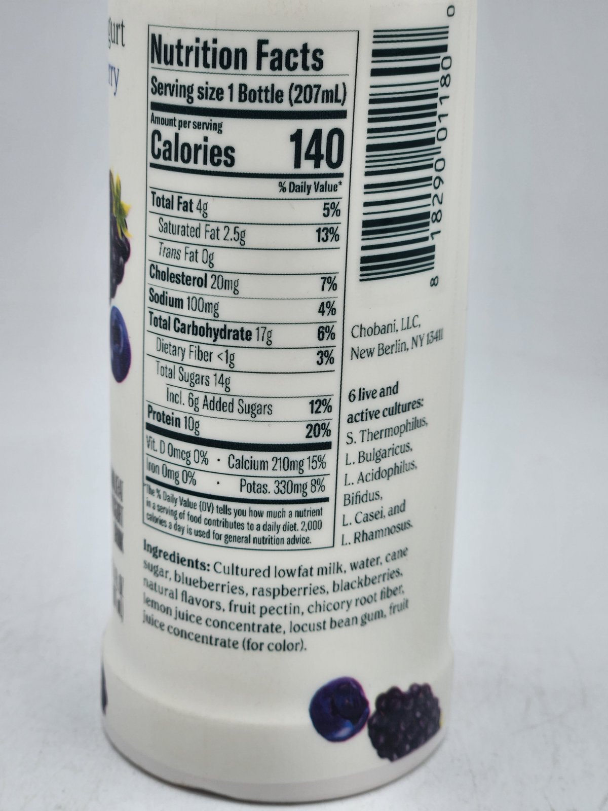 Lowfat Greek Yogurt Drink, Mixed Berries