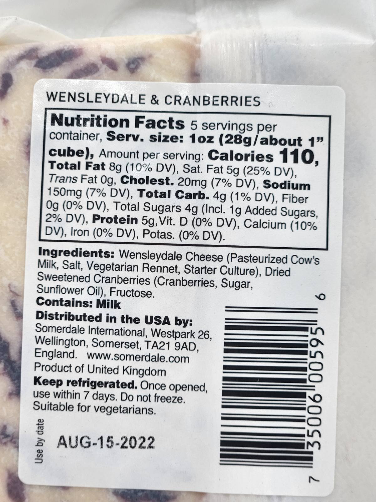 Wensleydale & Cranberries Cheese